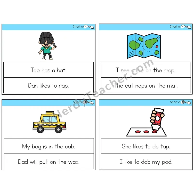 Short A Circle the Sentence Task Cards — Decodable Sentences