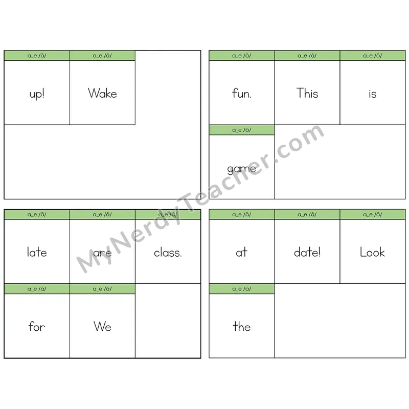 Long A VCe (a_e) Build the Sentence Task Cards — Decodable Sentences
