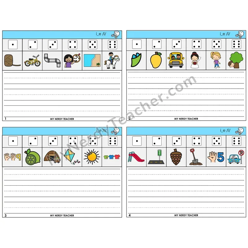 Long I VCe (i_e) Roll Say and Write Task Cards — Decodable Sentences