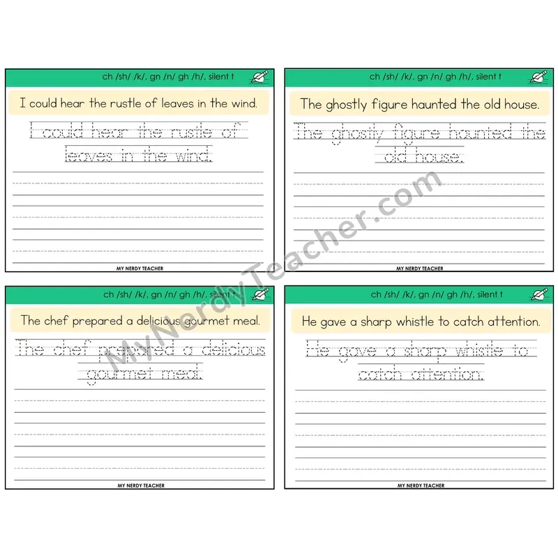 Alternate Consonant Spellings Read It Trace It Write It Task Cards — Decodable Sentences