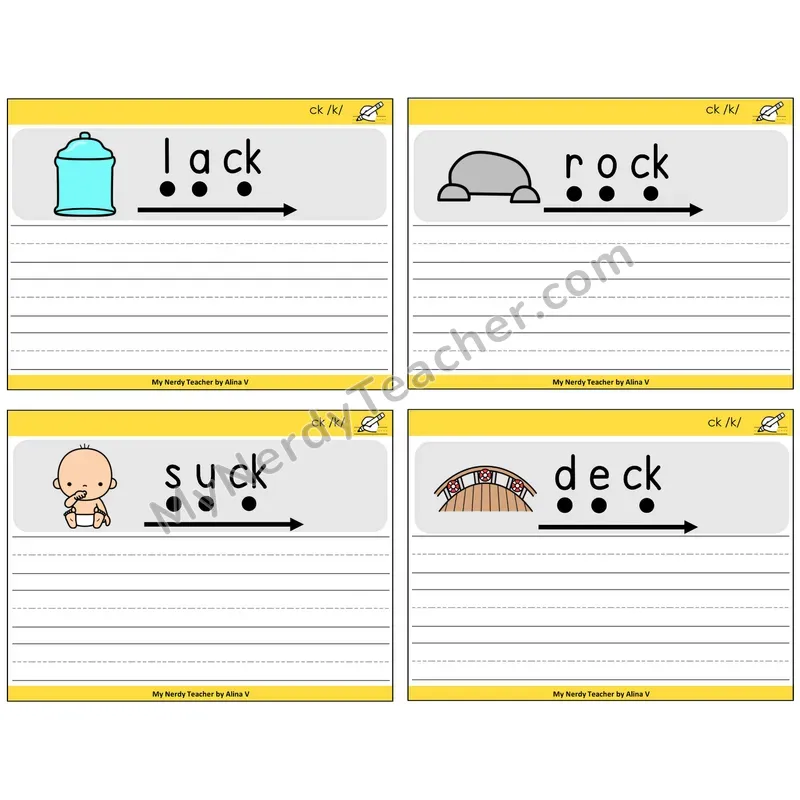 CK Digraph Sentence Writing Task Cards — Decodable Sentences