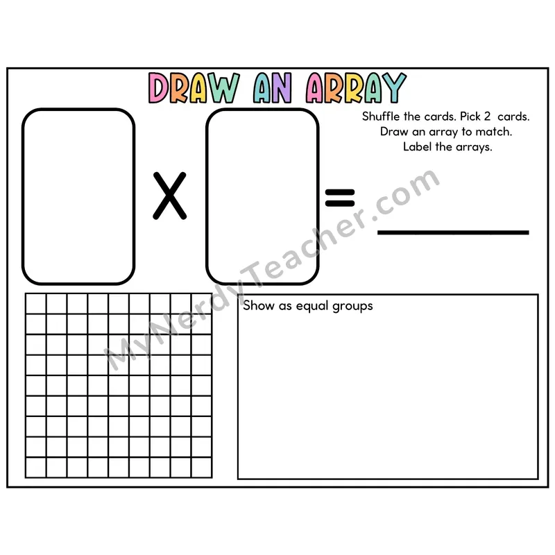 Multiplication Number Bonds Card Game — Find the Product