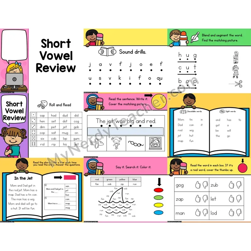 Short Vowels Review Digital Phonics Activity
