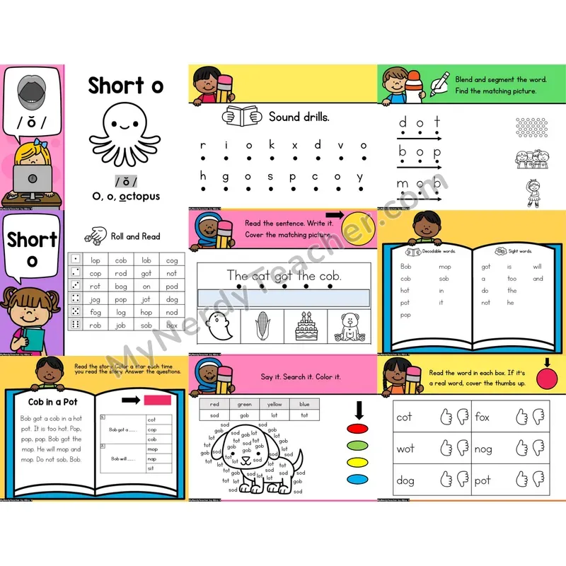 Short O Digital Phonics Activity