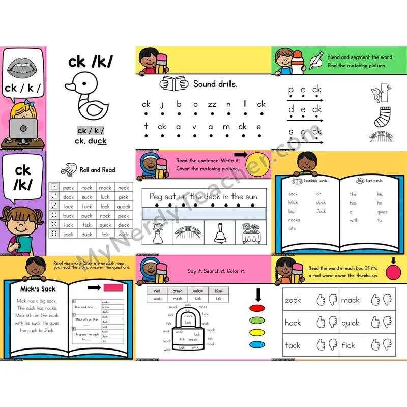 ck and k Spelling Digital Phonics Activity