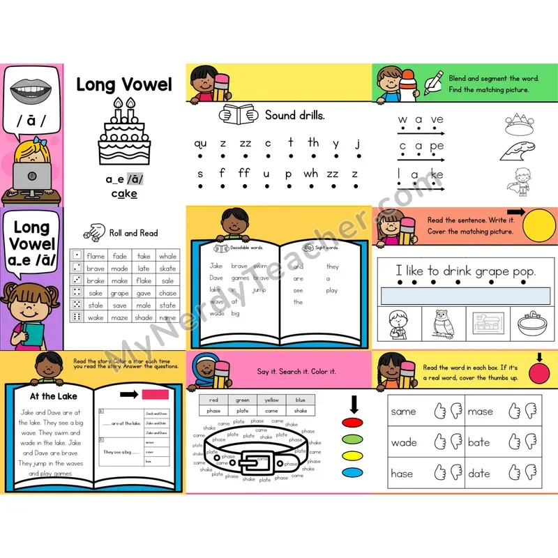 Long A — a_e (Silent E) Digital Phonics Activity