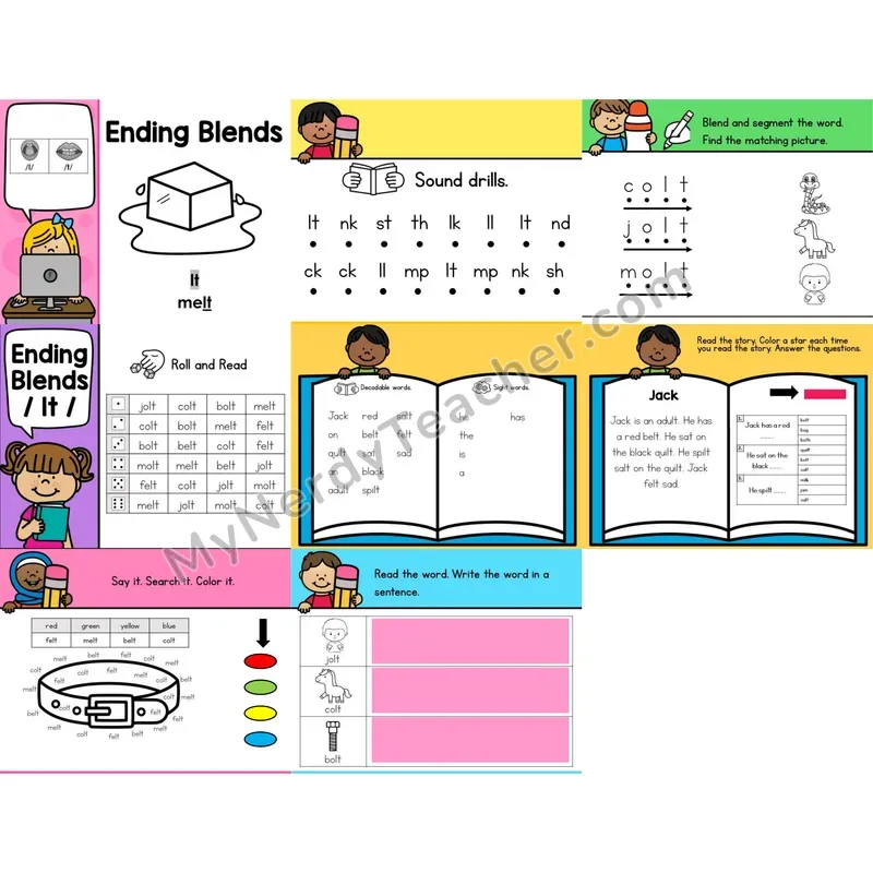 Ending Blend -lt Digital Phonics Activity