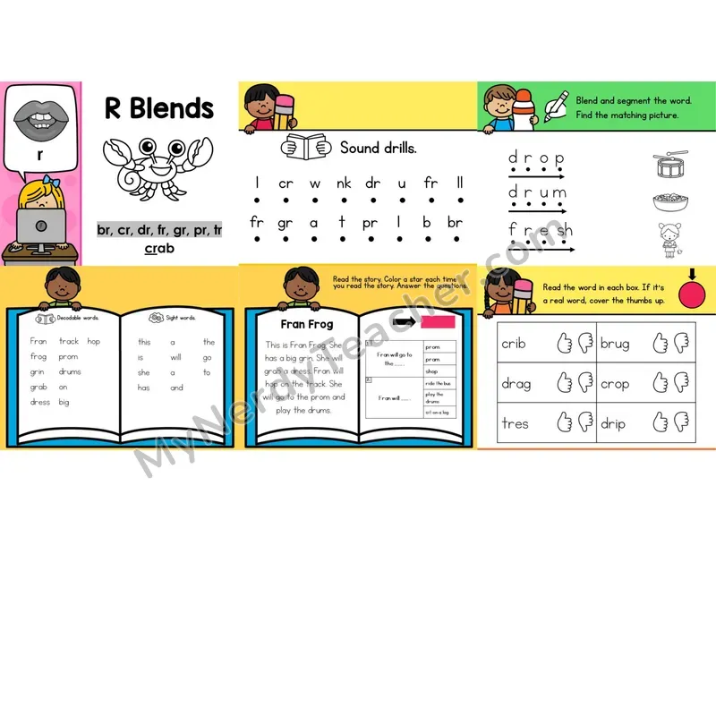 R Blends Digital Phonics Activity