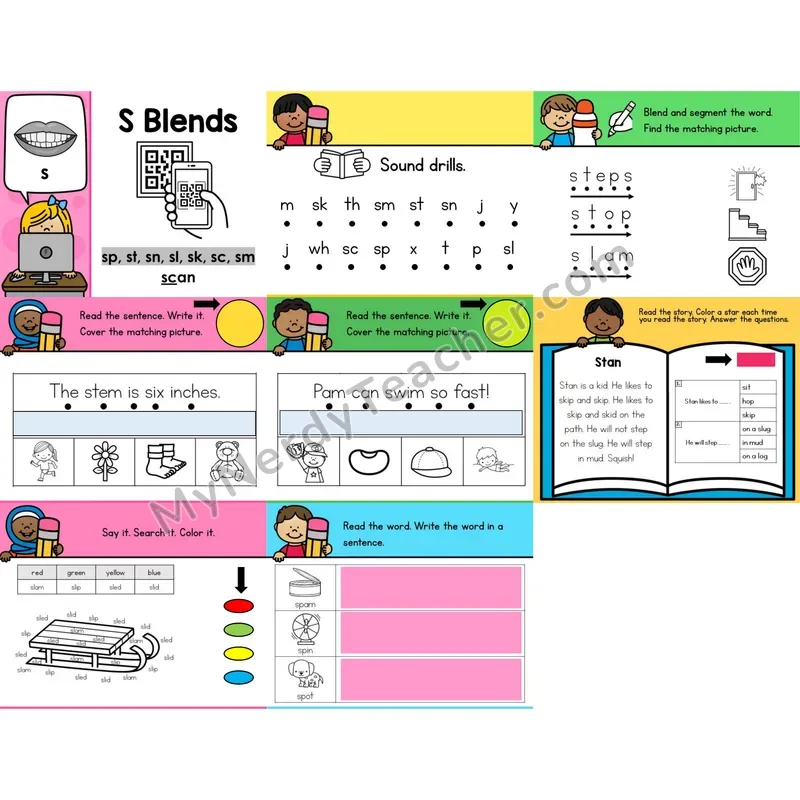 S Blends Digital Phonics Activity