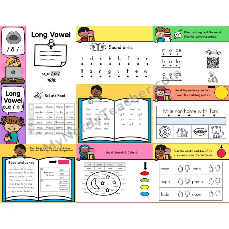 Long O — o_e (Silent E) Digital Phonics Activity