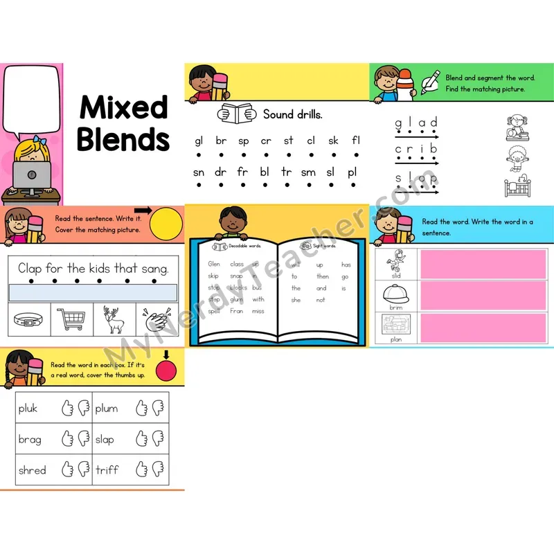 Mixed Beginning Blends Digital Phonics Activity