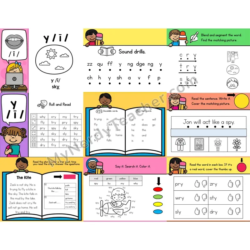 y as Long I Digital Phonics Activity