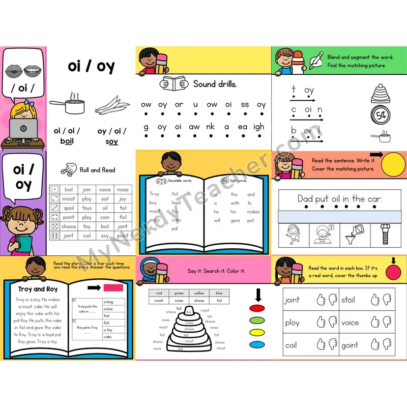 Diphthong oi, oy Digital Phonics Activity