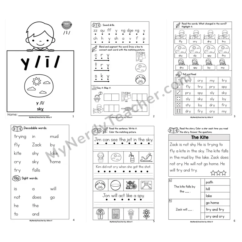 y as Long I Worksheet Pack