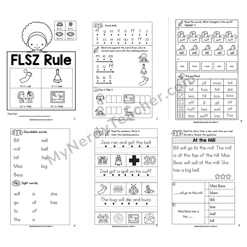 FLSZ Floss Rule Worksheet Pack