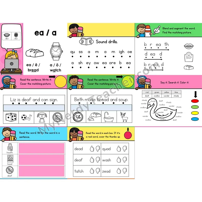 Other Vowel Teams ea, a (short) Editable PowerPoint