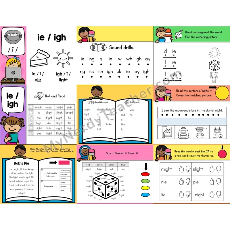 Long Vowel Team ie, igh Editable PowerPoint