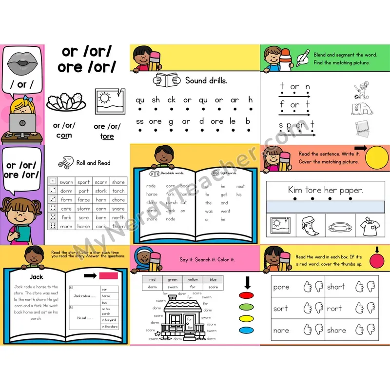 R-Controlled Vowels or, ore Editable PowerPoint