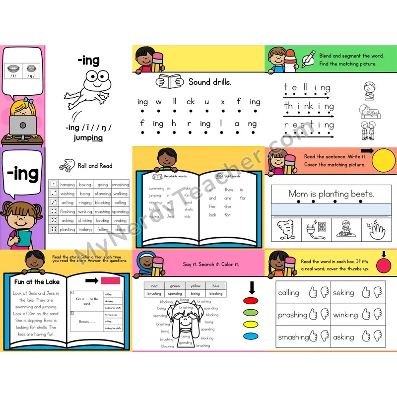 Inflectional Ending -ing Editable PowerPoint