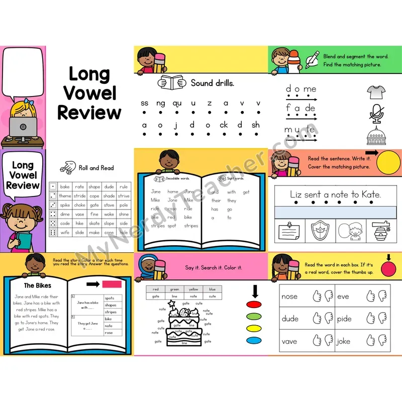 Long Vowels Review (VCe) Editable PowerPoint