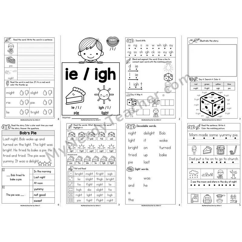 Long Vowel Team ie, igh Decodable Booklet