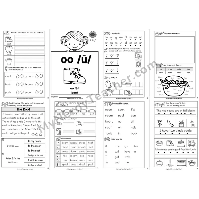 Other Vowel Team oo (long) Decodable Booklet