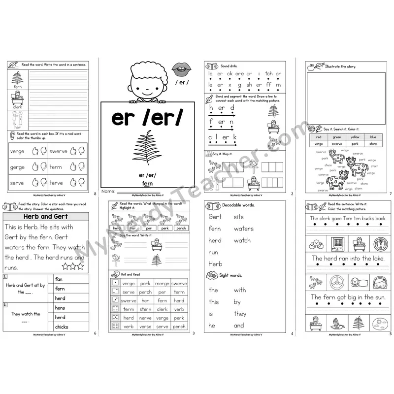 R-Controlled Vowel er Decodable Booklet