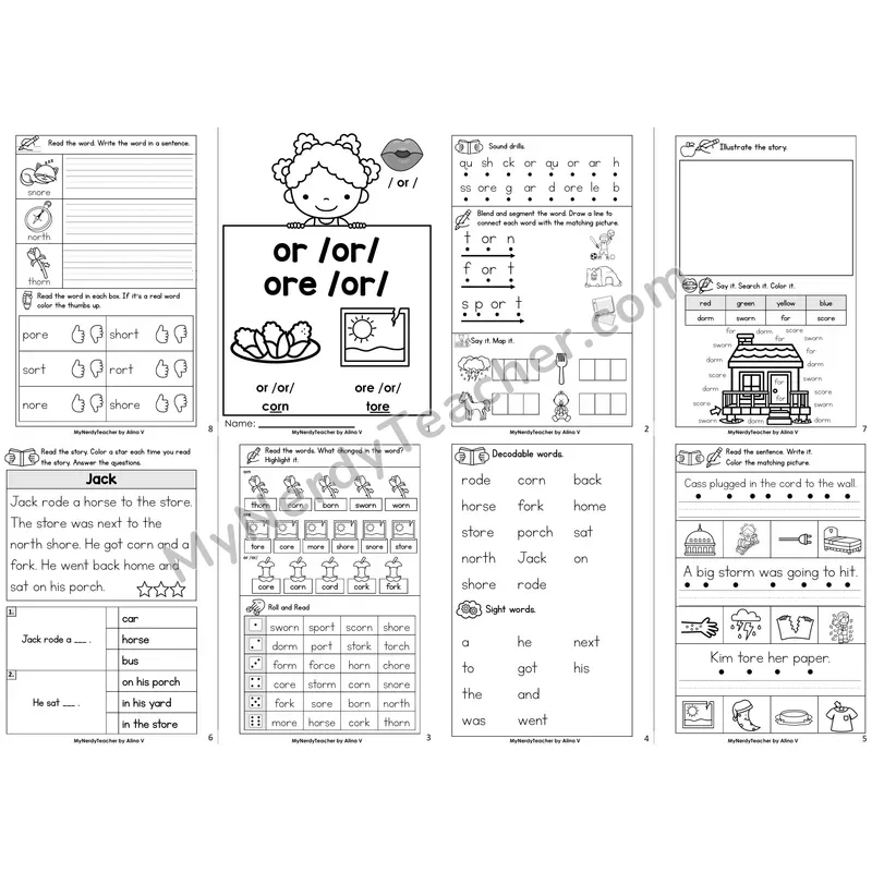 R-Controlled Vowels or, ore Decodable Booklet
