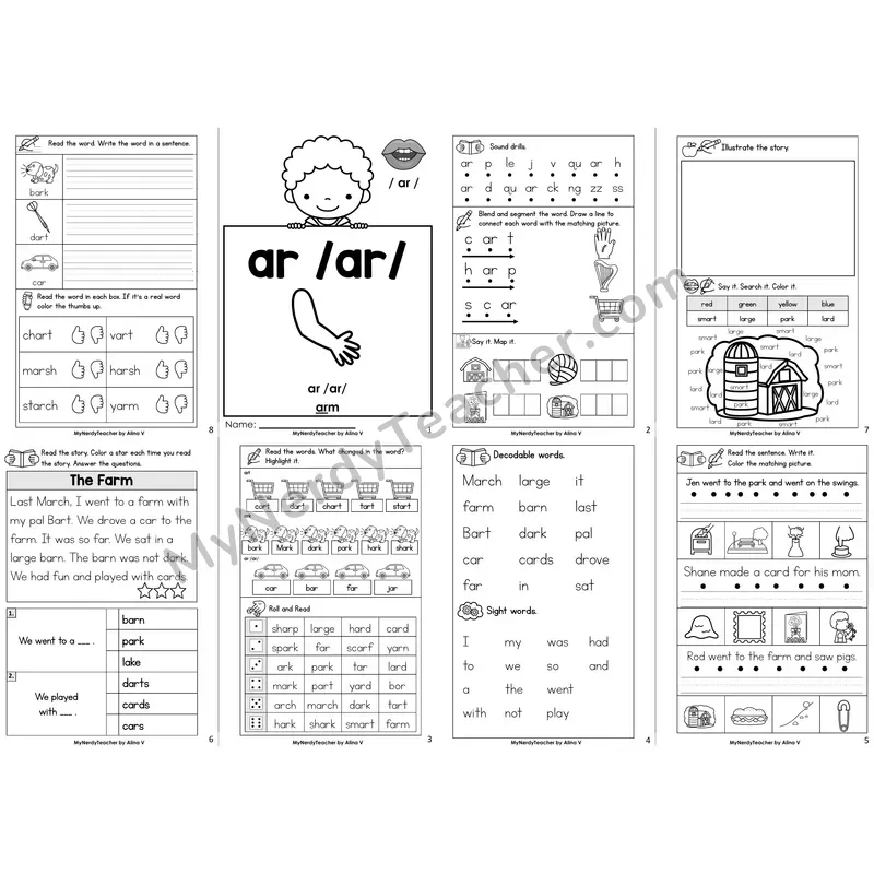 R-Controlled Vowel ar Decodable Booklet