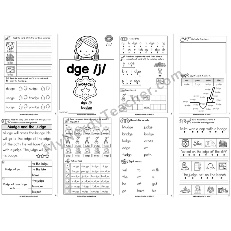 dge Trigraph (Soft G) Decodable Booklet