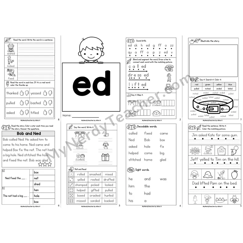 Inflectional Ending -ed Decodable Booklet