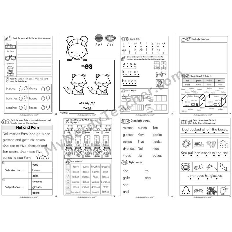 Inflectional Ending -es Decodable Booklet