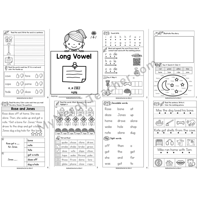 Long O — o_e (Silent E) Decodable Booklet