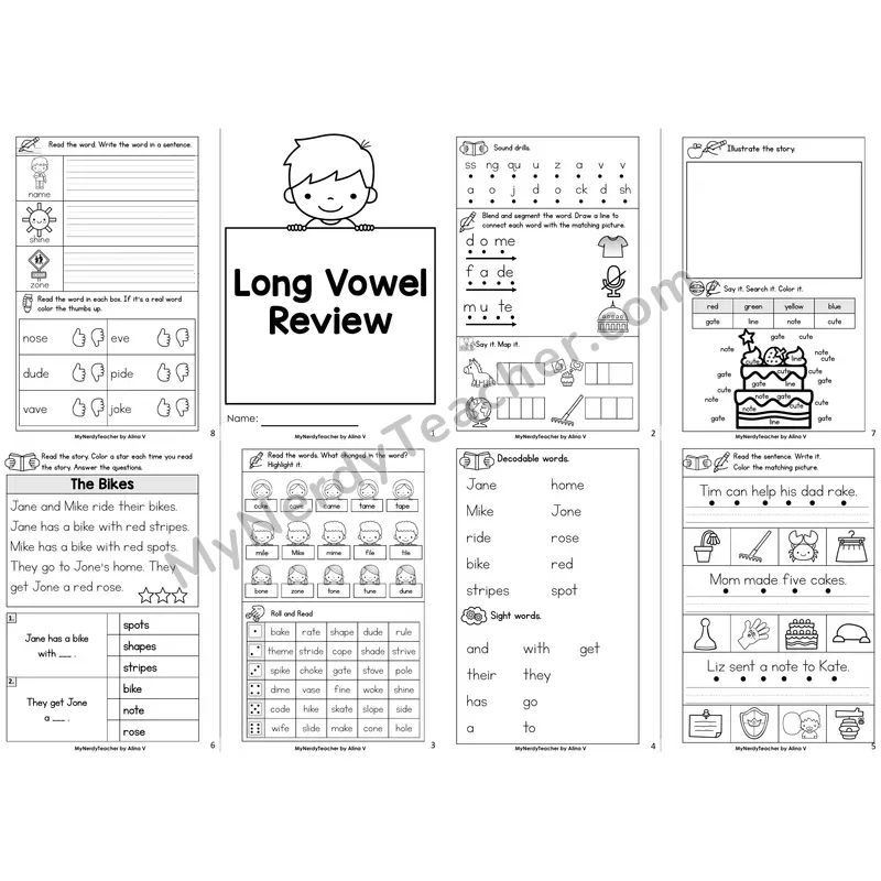 Long Vowels Review (VCe) Decodable Booklet