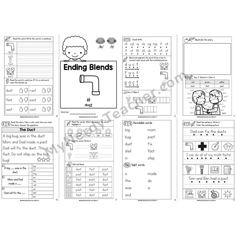 Ending Blend -ct Decodable Booklet
