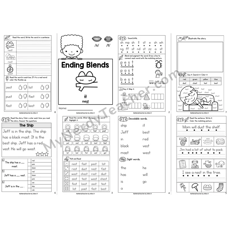 Ending Blend -st Decodable Booklet