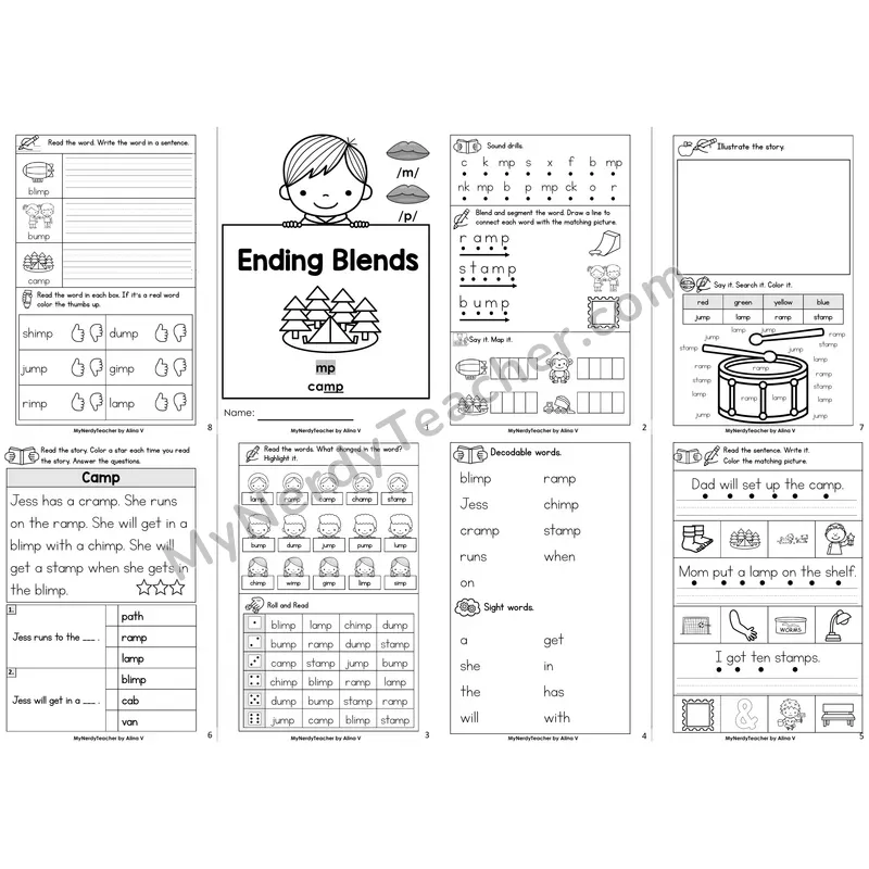 Ending Blend -mp Decodable Booklet