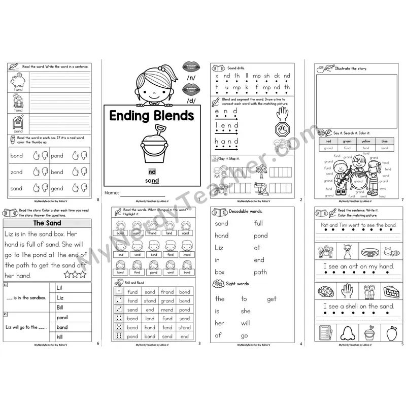 Ending Blend -nd Decodable Booklet