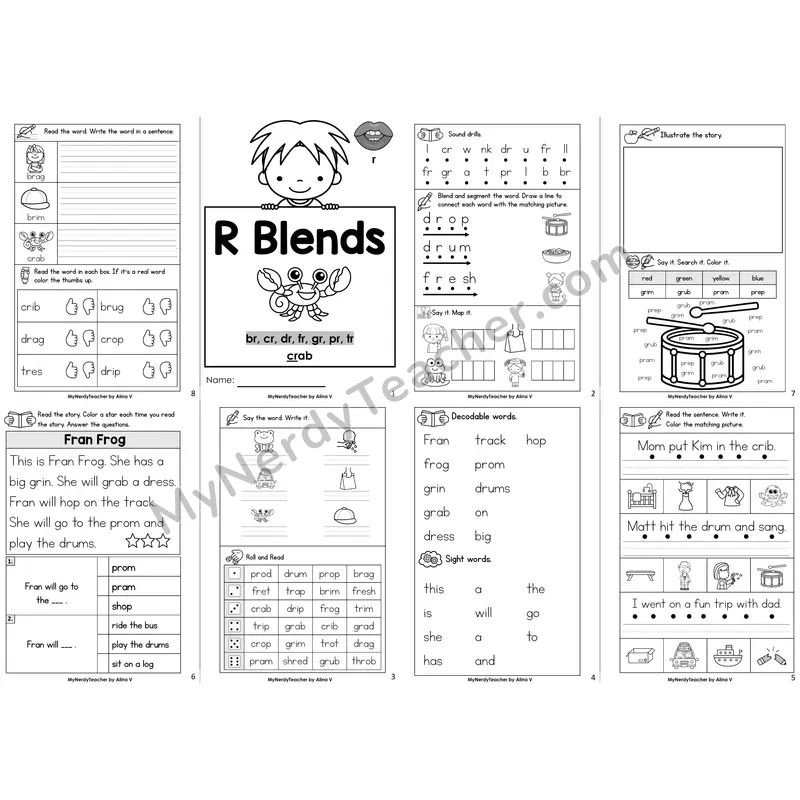 R Blends Decodable Booklet