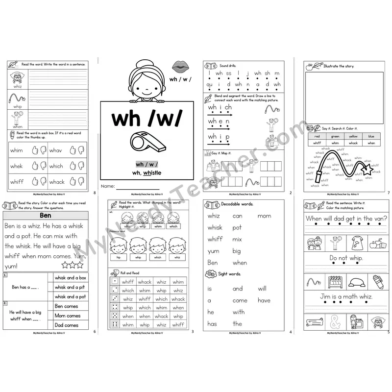 wh Digraph Decodable Booklet