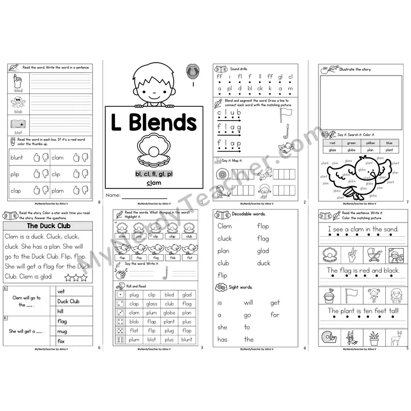 L Blends Decodable Booklet