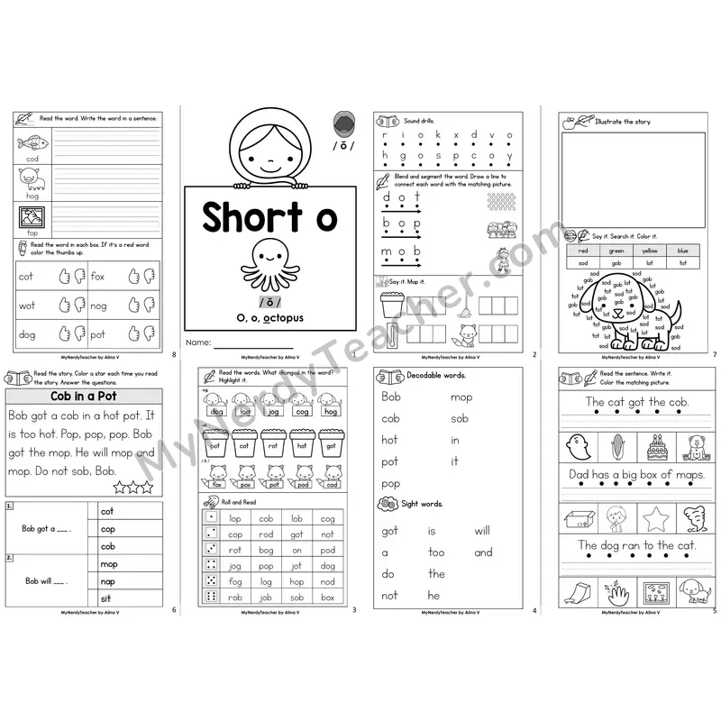 Short O Decodable Booklet