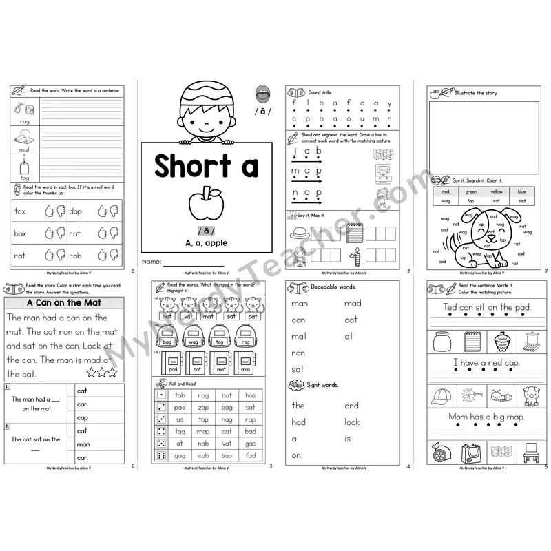 Short A Decodable Booklet
