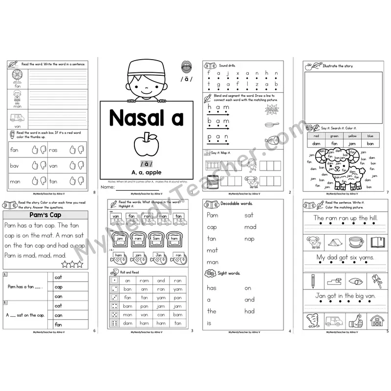 Nasalized A (am, an) Decodable Booklet