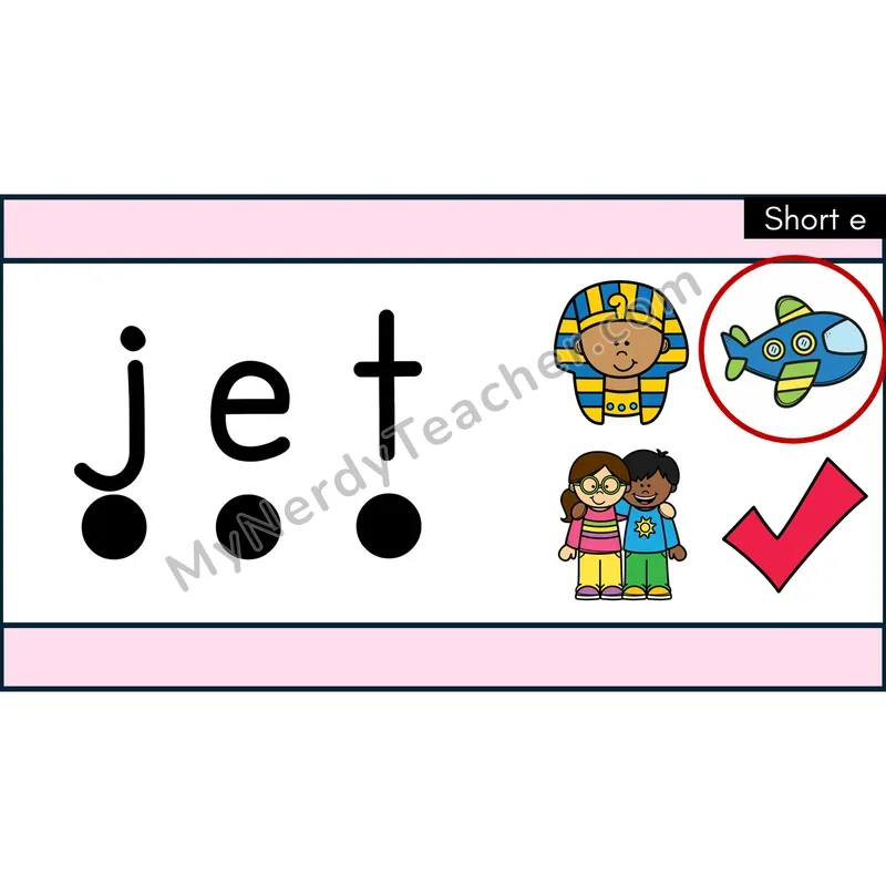 Short E (CVC) Decodable Words — Google Slides
