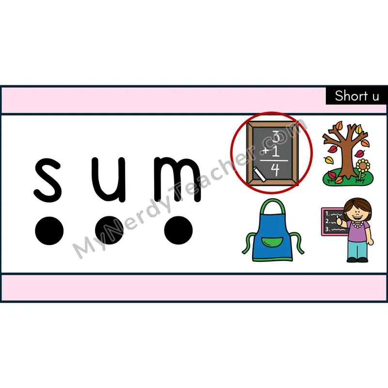 Short U (CVC) Decodable Words — Google Slides
