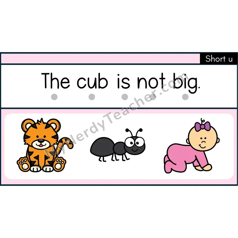 Short U (CVC) Decodable Sentences — Google Slides