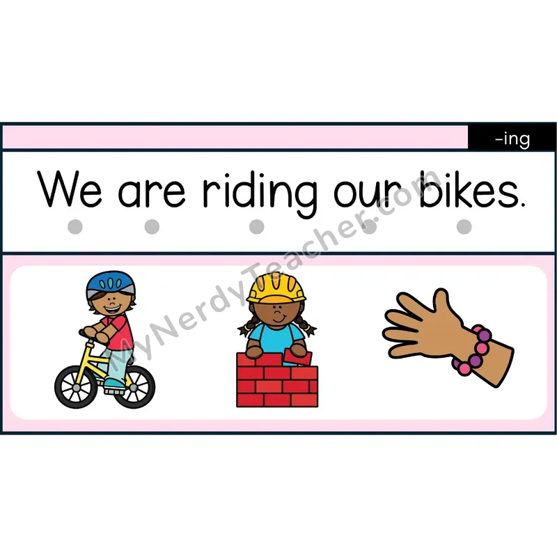 Suffix -ing (Inflectional) Decodable Sentences — Google Slides