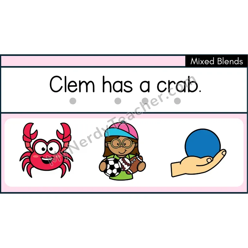 Mixed Consonant Blends Decodable Sentences — Google Slides