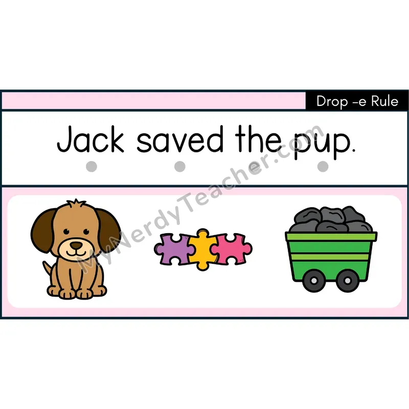 Drop -e Rule Decodable Sentences — Google Slides